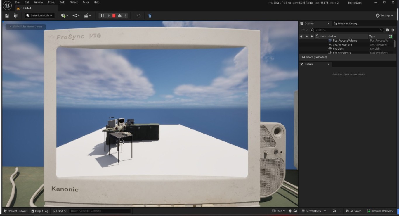 Camera View on Monitor