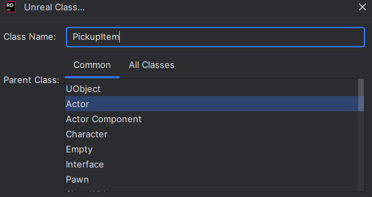 Creating New Actor Class in Rider