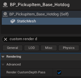 Enabling render custom depth pass in engine